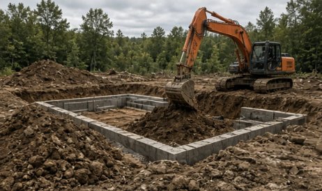 Foundation excavation for a new home build